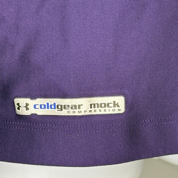 Under Armour Cold Gear Compression Purple Mock Neck Warm Base Layer Womens Sz L - Picture 3 of 5